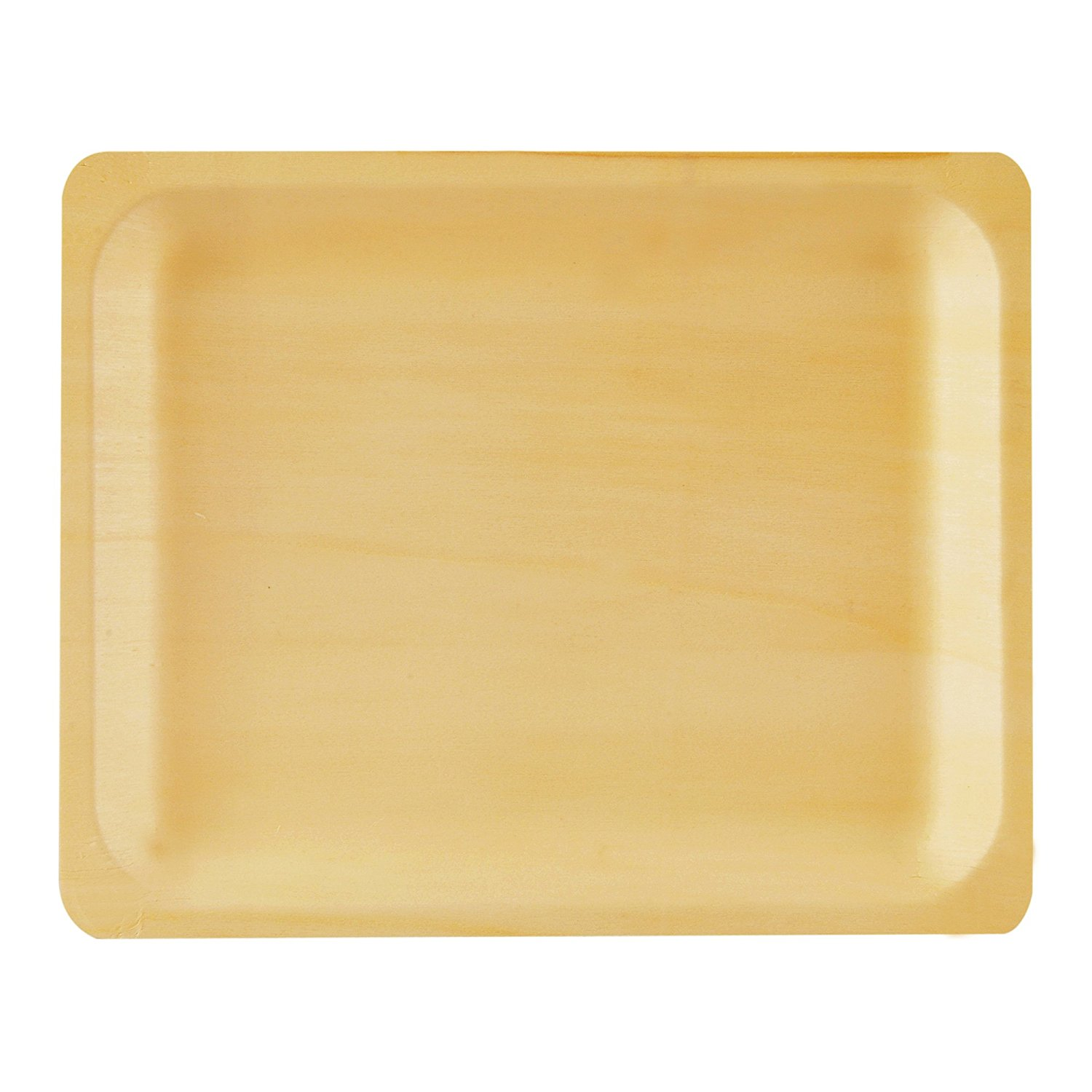 10" Wooden Disposable Rectangular Plates  Perfect Ware( Pack of 50ct)