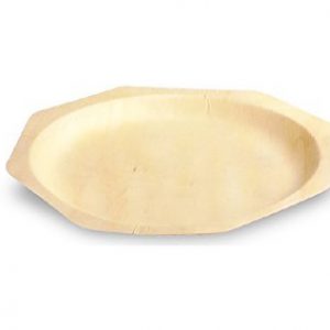 10.5" Octagon Shaped Wooden Plates Perfect Ware ( Pack of 50)