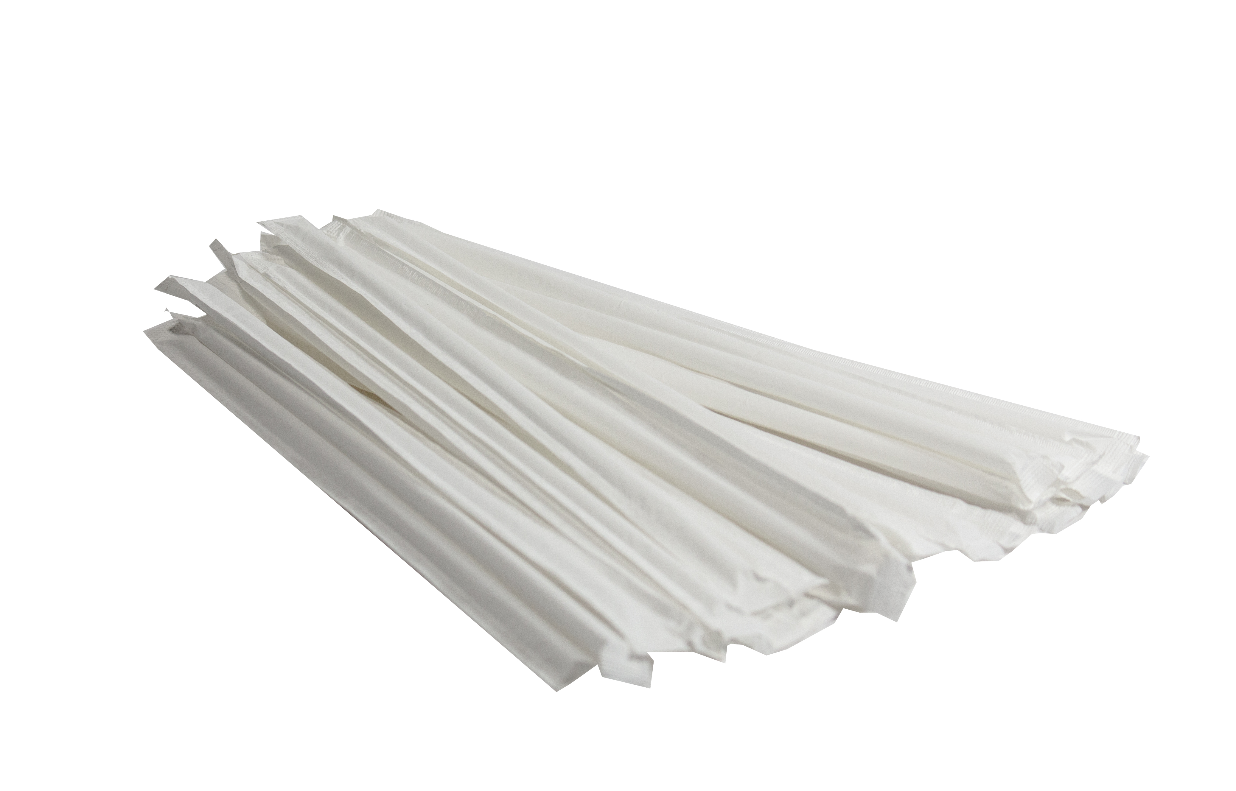 7 3/4" Clear Straight Cut Paper Wrapped Straws Box of 4 boxes /500ct = 2,000ct- Plastic Straws