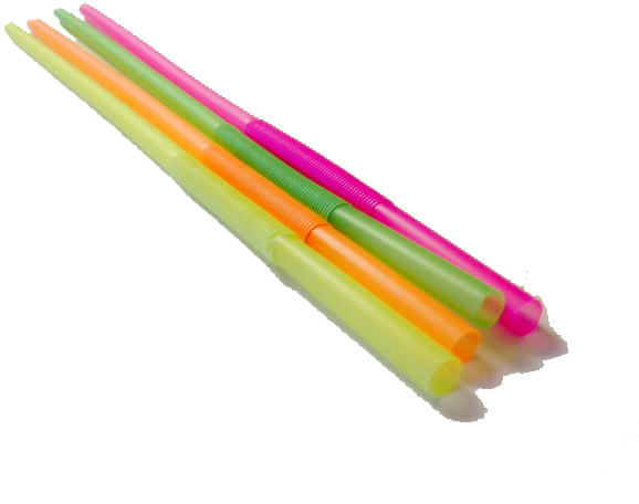 500 ct Plastic Bendable Stretchable Unwrapped Neon Straws