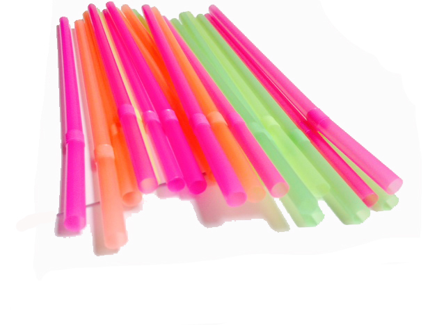 9" Wrapped Neon Flex Straws - 1250ct- Plastic Straw