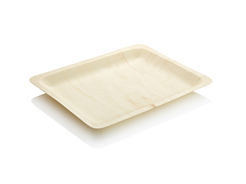 7" Wooden Disposable Rectangular Plates Perfect Ware( Pack of 50)