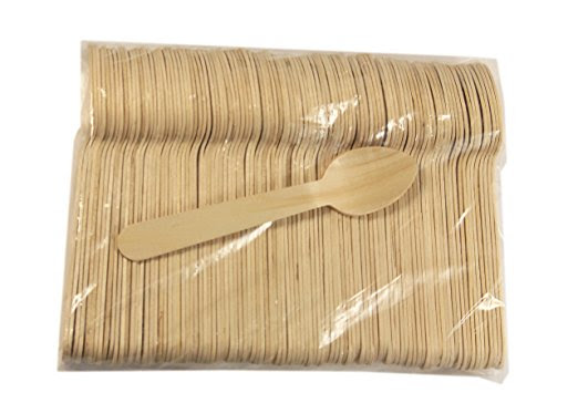 6" Wood Cutlery Spoons Case of 3,000ct (Item# Green Spoon 158)