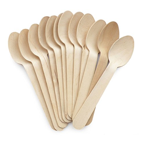 6" Wood Cutlery Spoons Case of 1,000ct (Item# Green Spoon 158)