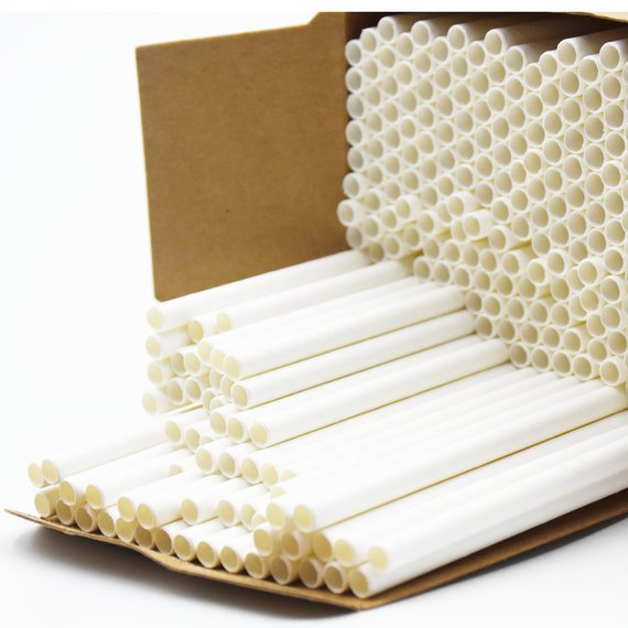 Paper Straw 5.75 White- Cocktail Coffee White Straw. Pack of 5000 count